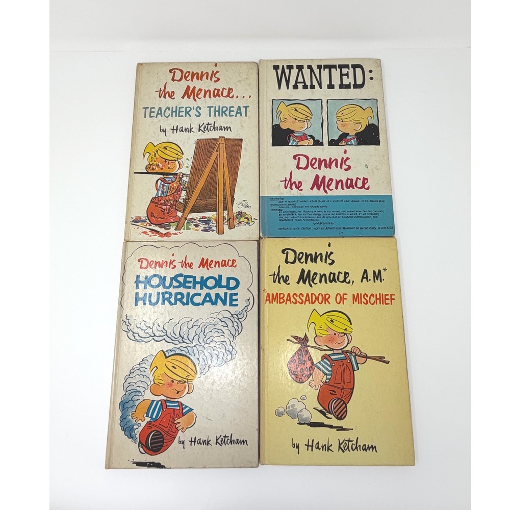 Vintage Dennis the Menace Hank Ketcham 4 Book Lot First Editions 1956-1960